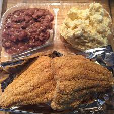 Modern customizations include green salad or fries on the side. Fried Catfish And Sides From Ms Ts Food Cart Picture Of Cartlandia Portland Tripadvisor