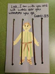 Joseph Craft Change To Genesis 39 21 The Lord Was With Him He Showed Him Kindness Granted Him Fav Bible Crafts Preschool Bible School Crafts Bible Crafts
