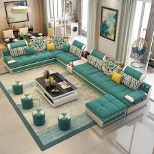 Luxury Modern U Shaped Leather Fabric Corner Sectional Sofa Set Design My Aashis Living Room Sofa Design Furniture Design Living Room Modern Sofa Designs