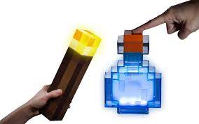 Add a geeky touch of accent lighting to your room that any rpg fan would be proud to display using this led potion desk lamp. Minecraft Led Light 12 Inch Torch 7 Inch Potion Set Of 2 Walmart Com Walmart Com