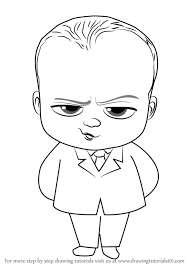 Learn How To Draw Baby Boss From The Boss Baby The Boss Baby Step By Step Drawing Tutorials Baby Drawing Baby Cartoon Characters Baby Drawing Easy
