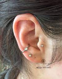 Vaughn Body Arts Ariana Stopped In For A Conch And Tragus Piercing Cute Ear Piercings Tragus Piercings Natural Crystals Jewelry