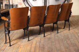 The kansas series comes in an attractive 'walnut' colour, and this is a full weld metal frame dining chair with thick foam cushion and fabric upholstery. Vintage Original Wood And Steel Folding Theater Seats Seating Chairs At 1stdibs