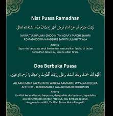 Tuliskan Niat Puasa Dan Doa Berbuka Puasa Tulis San Arabcintoh Di Atas Brainly Co Id