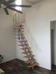 Dolle Rome 25 In Modular 12 Tread Stair Kit 68300 1 The Home Depot Tiny House Stairs Stairs Design Small Space Staircase