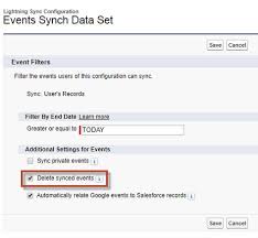 How To Delete Events In Salesforce If The Events Are Deleted In Gmail Calendar In Lightning Sync For Gmail Enable Delete Synced Salesforce Sync Lightning