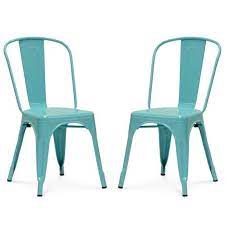 Pair it with a similarly lightweight table for airy outdoor dining, or with something heavier to play with materials and weight. Tolix Roch Dining Chair In Turquoise Metal Side Chair Set Of 2 Walmart Canada