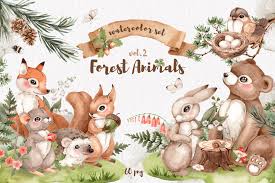 Watercolor Forest Animals set (2006906)