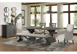 This simple dining room table by walker edison is just the thing for those with limited square footage. Old Forge Trestle Dining Table Cleo S Furniture
