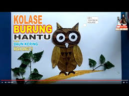 Contoh mozaik burung merak dari daun kering. Cara Membuat Kolase Burung Hantu Dengan Daun Kering