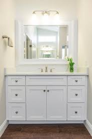 Why now not do not forget impression earlier referred to? White Shaker Cabinets Pair With Crisp Quartz Countertops And A White Mirror For A Clean Fresh Design In Thi Timeless Bathroom Bathroom Styling Trendy Bathroom
