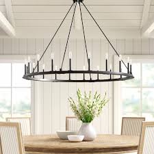 Shayla 20 Light Candle Style Wagon Wheel Chandelier Reviews Birch Lane Wagon Wheel Chandelier Chandelier Candle Styling