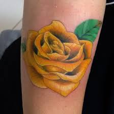 Yellow Rose Tattoo Made By Me At The Black Box Studio Yellow Rose Tattoos Infinity Tattoos Tattoos