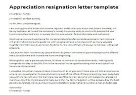 Appreciation Resignation Letter Template Just Letter Templates