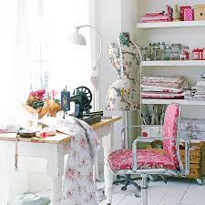 Photographs, postcards, and other inspiring bits of ephemera remain in view, tucked under the straps. Pretty Up Your Sewing Room With These Inspiring Decorating Ideas Ideal Home