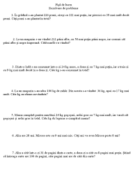 Testele dezvolta abilitati de rezolvare matematica, gandire logica, intuitie, spirit de observatie; Fisa De Lucru Rezolvare De Probleme Cls 2