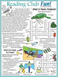 Plastic Pollution Learn The Basics On Plastic Pollution By Answering The Clues To These Crossword Puzzles What Is Plastic Plastic Pollution Earth Day Crafts