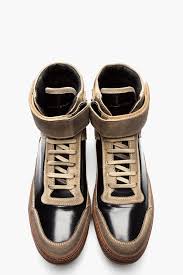 Black And Gold High Tops Diesel Black Gold Beige Distressed Suede Patent Leather Velcro High Top Sneakers Best Shoes For Men Sneakers Fashion Sneakers