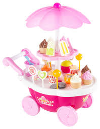Our search for n.j.'s best ice kids will love making chocolate chip waffle sundaes! Kids Ice Cream Cart Mini Pretend Play Food Stand Hey Play Contemporary Kids Toys And Games By Trademark Global Houzz