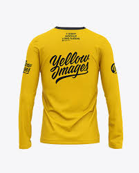 Download Long Sleeve T Shirt In Apparel Mockups On Yellow Images Object Mockups