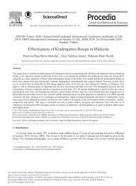 If you are based in johor bahru, you may consider enrolling your kids into one of these top 10 child enrichment centres. Pdf Effectiveness Of Kindergarten Design In Malaysia