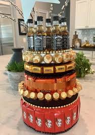 21st Birthday Mini Liquor Bottle Cake 21st Birthday Candy Cake W Tons Of Candy And Mini Liquor Bottles To Top It Off In 2020 21st Birthday Cakes Candyland Cake How To Make Cake
