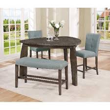 Gray 4 Piece Counter Height Tri Table Dining Set Hollis Counter Height Dining Room Tables Counter Height Table Counter Height Dining Table