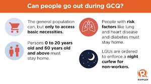 As the rainy season began, metro manila also welcomed more relaxed quarantine measures when the government introduced the general community quarantine (gcq) to the metro last june 1. Rappler On Twitter Rappler Breaks Down The Types Of Industries Allowed To Operate Under Gcq And What This Form Of Quarantine Means For Filipinos Who Will Be Placed Under It Covid19ph Details