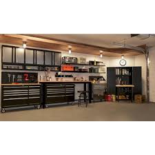 Husky 8 Ft Solid Wood Top Workbench G9600 Us1 The Home Depot Garage Workshop Organization Garage Renovation Garage Decor