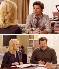 Oh Ron Swanson That Needs To Become Some Sort Of Meme Parks And Rec Memes Parks N Rec Parks And Recreation