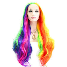 Dyeing your hair pink is a great way to change up your style. Amazon Com Sylvia 24 Rainbow Wig Orange Yellow Red Pink Blue Green Purple Multi Color Natural Wave Lace Front Wig Free Part Colorful Synthetic Wig 180 Density Heat Resistant Hair Replacement For