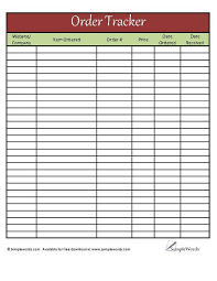 Printable Order Tracker Excel Xls Business Printables Small Business Organization Free Business Printables