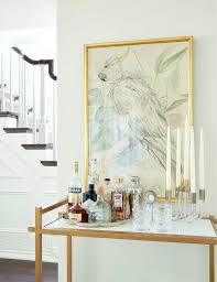 | 36.5 narciso bar cart aluminum marble antique brass white artful design. Brass Bar Cart With Lucite Candle Holders Transitional Dining Room