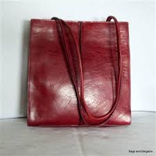 Wilsons Leather Pelle Studio Dark Red Leather Tall Tote Shoulder Bag Purse Mint Wilsons Leather Red Leather Leather