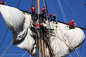 The Sails Catch Some Wind In The Port In Rochefort France Imagine Them Out On The Open Water Sailing Hermione Boat