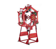 Kick off your holiday decorating this year with this new 7 foot animated christmas ferris wheel featuring all your favorite traditional christmas characters! Outdoor Light Up Holiday Ferris Wheel With Spotlight Qvc Com