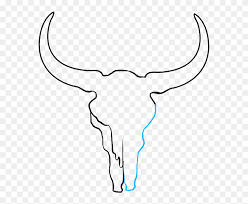 Ink drawing by bird black. How To Draw Bull Skull Draw A Cow Skull Clipart 5400758 Pinclipart