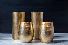 Diy Gold Mercury Glass Candle Holders