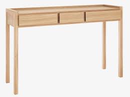 Hana Ii Oiled Oak Console Table With 3 Drawers Mobilier De Salon Bureau