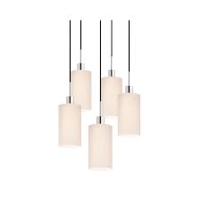 Shop Sonneman Lighting Glass Pendants 5 Light Polished Chrome Cylinder Cluster Pendant Overstock 12652268