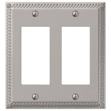 Hampton Bay Georgian 2 Decora Wall Plate Satin Nickel Printable Light Switch And Or Cover Plates On Wall Satin Nickel Electrical Box Cover
