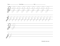 Practice writing words in cursive handwriting. Free Printable Cursive Letter J Worksheet