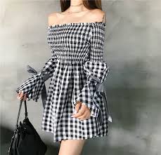 Find over 100+ of the best free summer aesthetic images. Robe Femme Ete Mini Dress Black White Plaid Women Spring Summer Aesthetic Korean Ulzzang Off Shoulder Dresses Vestidos De Fiesta Dresses Aliexpress