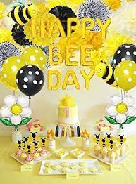 9 inch tiered tray ladder, bumblebee themed, tiered tray decor. Bumblebee Party Decorations Kit Bumble Bee Balloons Happy Bee Day Gold Balloons Banner Tissue Pom Poms Tassel Garland Bee Cupcake Toppers For Honey Bee Themed Birthday Party Baby Shower Supplies Buy Online