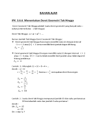 Jumlah n suku pertama barisan geometri diberikan barisan geometri dengan suku pertama a1 dan rasio r, jumlah n suku. Bahan Ajar Deret Geometri Tak Hingga