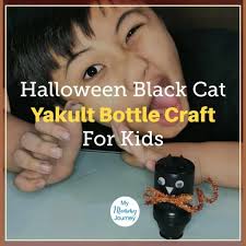 Halloween Black Cat Yakult Bottle Craft For Kids My Mommy Journey Each bottle of yakult contains more than 10 billion of unique probiotics, l. halloween black cat yakult bottle craft