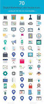 Digital Marketing Color Vector Illustration Icons Marketing Colors Digital Media Logo Digital Marketing