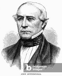 Image of JOHN WARREN BUTTERFIELD (1801-1869). American businessman. Wood  engraving, American, 1875.