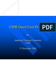 Can i get away with it? Cidb Green Card Application Status