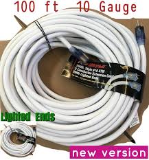 100 Ft 10 3 White Extension Cord With Lighted 10 Gauge Sjtw 3 Conductor 100 Foot Extension Cord 10 Gauge Extension Cord Extension Cord Conductors Contractors